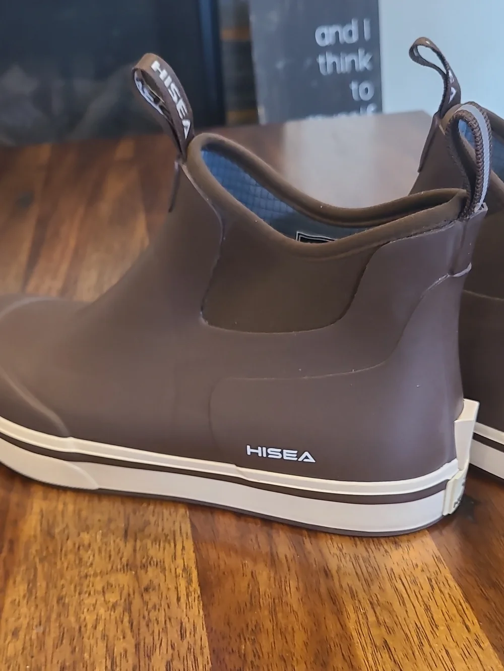 HISEA MENS Ankle Rain Boots, Rubber Fishing Deck Boots SIZE 11
